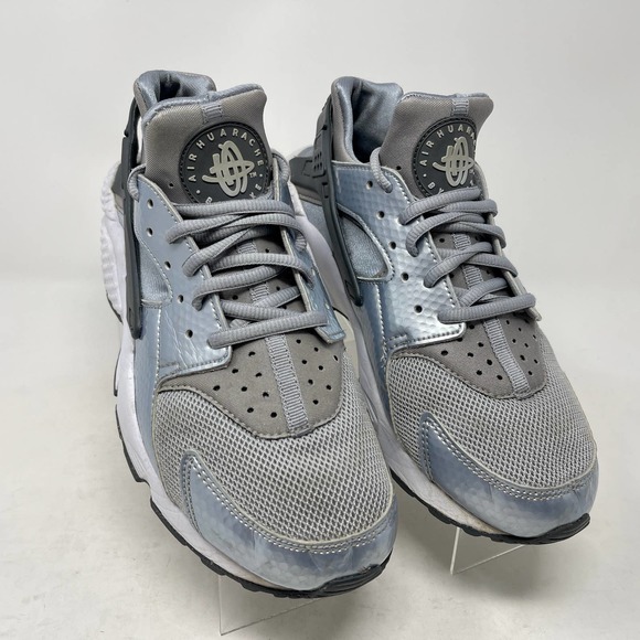 Nike Air Huarache Run Trainers Grey/Silver/White Womens 8 S1131-700 - Picture 3 of 11